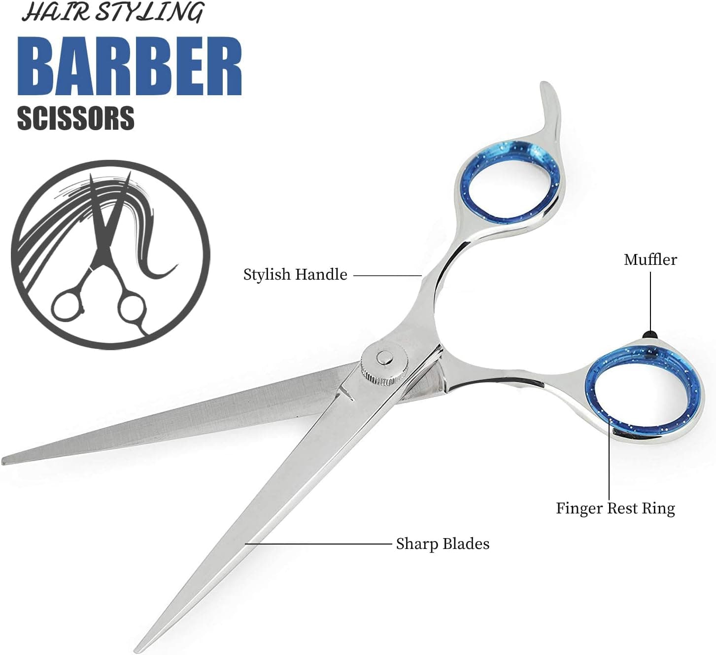 Professional Hair Cutting Scissors, Stainless Steel Rust Resistant Hair Scissors, Barber Hairdressing Scissor Salon Razor Edge Hair Cutting Shear for Women/Men/kids (set-01)