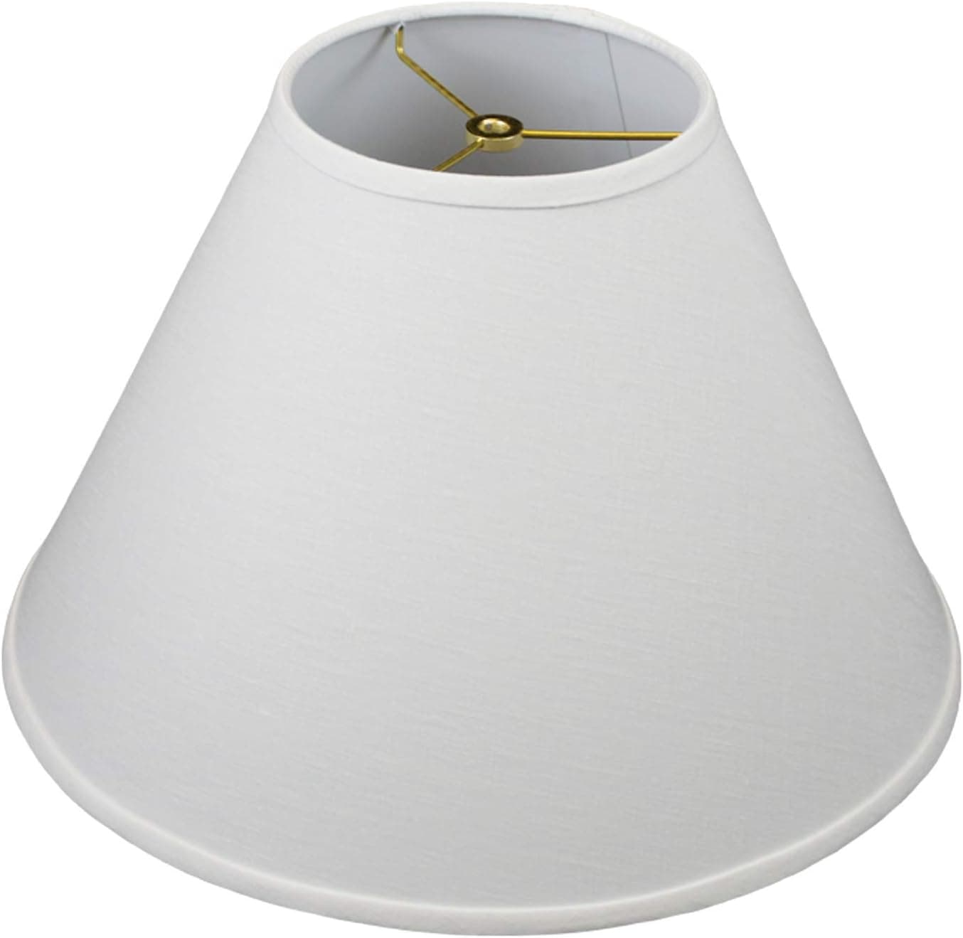FenchelShades.com Lampshade 7" Top Diameter x 17" Bottom Diameter x 12" Slant Height with Washer (Spider) Attachment for Lamps with a Harp (Designer Linen Off White)