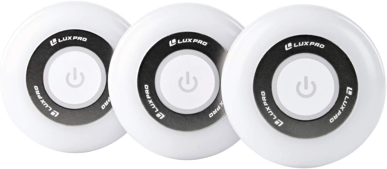 LUXPRO LP174 LED Diffused Lighting Puck Light,Pack of 3