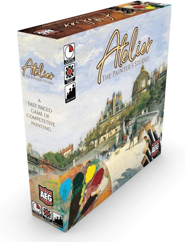 Atelier: The Painter's Studio, Board Game, Paint Your Masterpiece, Train Art Students, Gain Patrons, 2-4 Players, 30-45 Mins, Ages 14+, Alderac Entertainment Group (AEG)