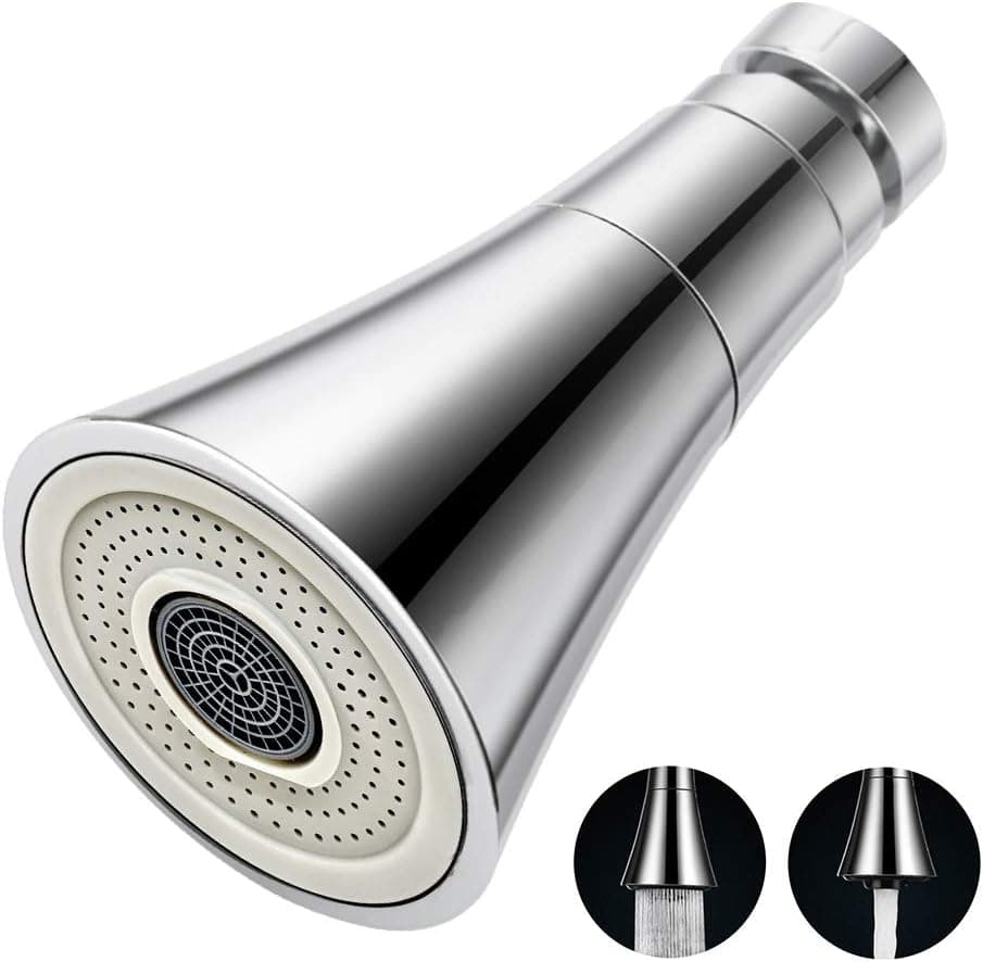 Upgraded Stainless Steel Connector Booster Faucet,360 Degree Swivel Water Saving Tap,Adjustable 2 Modes Splash-Proof Filter Faucet for Kitchen or Bathroom