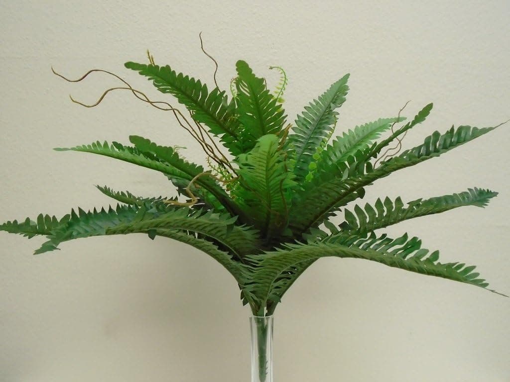 Boston Fern Bush Leaves 19" Artificial Silk Plant Greenery 28-1725