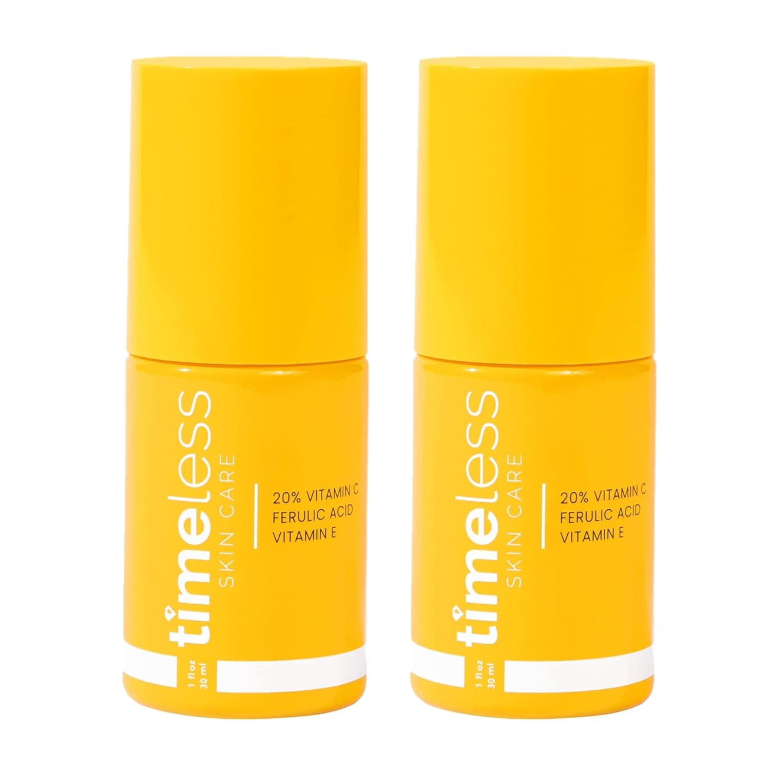 Timeless Skin Care 20% Vitamin C + E Ferulic Acid Serum - 1 oz, Pack of 2 - Lightweight, Non-Greasy Formula - Use Daily to Brighten, Restore & Correct Skin - Recommended for All Skin Types