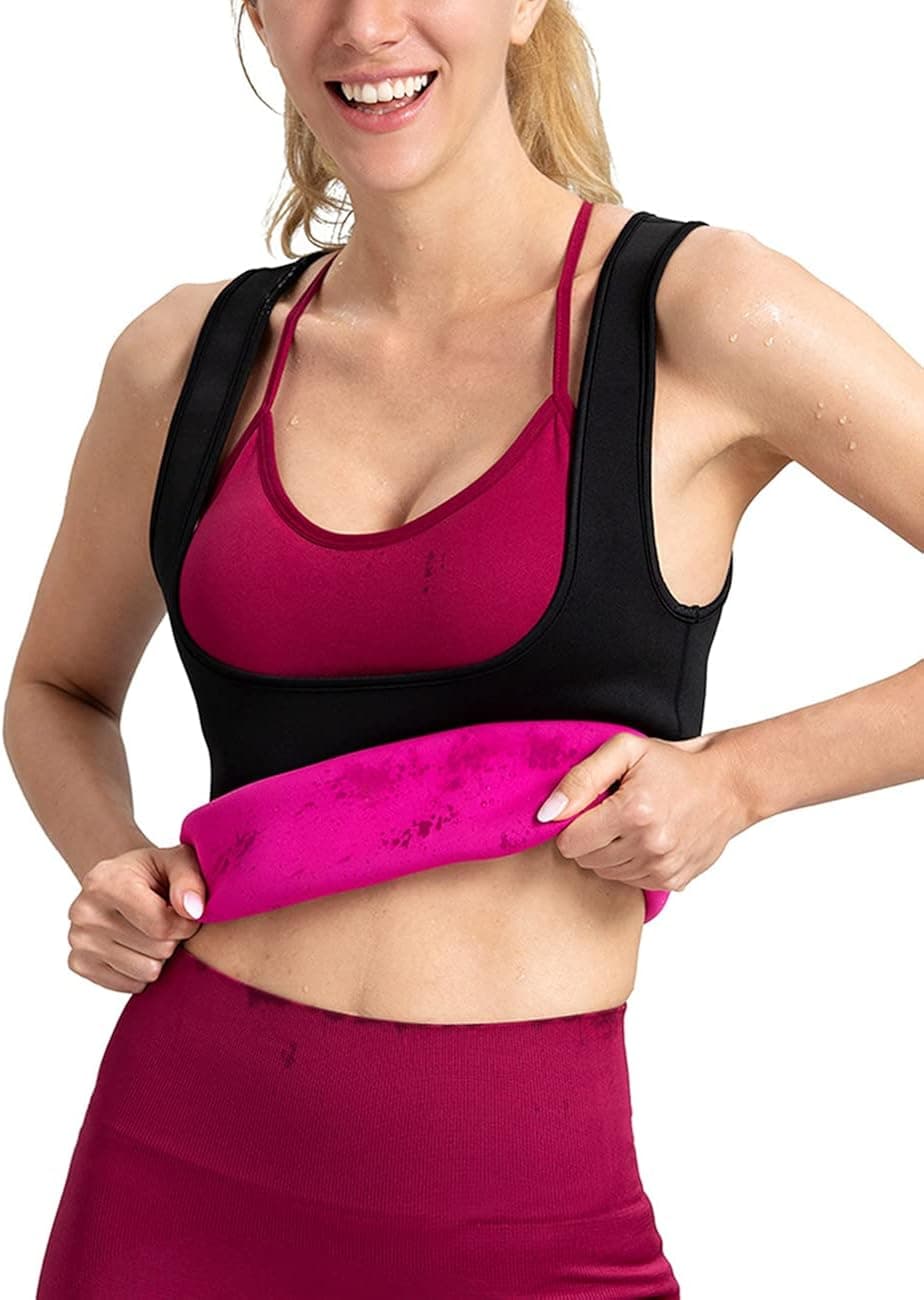 ALONG FIT Sweat Vest for Women Tummy Control, Sauna Vest for Women Plus Size Slimming Compression, Waist Trainer Vest Burnup Heat Trapping, Neoprene Workout Tops Fitness