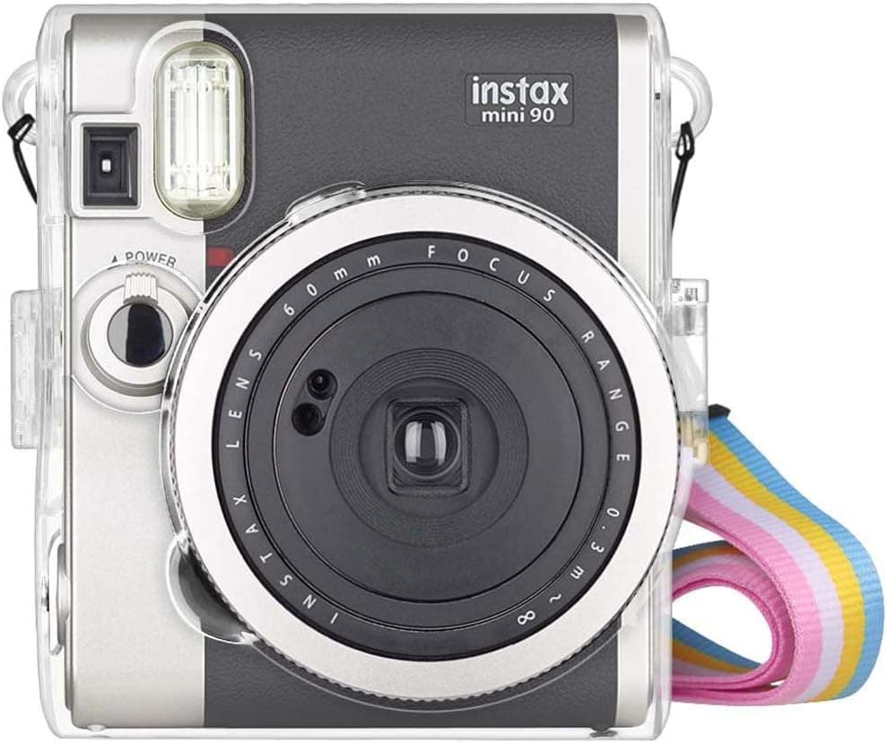 Fintie Protective Case for Fujifilm Instax Mini 90 - Crystal Hard PVC Cover for Fujifilm Instax Mini 90 Neo Classic Instant Film Camera with Removable/Adjustable Strap, Clear