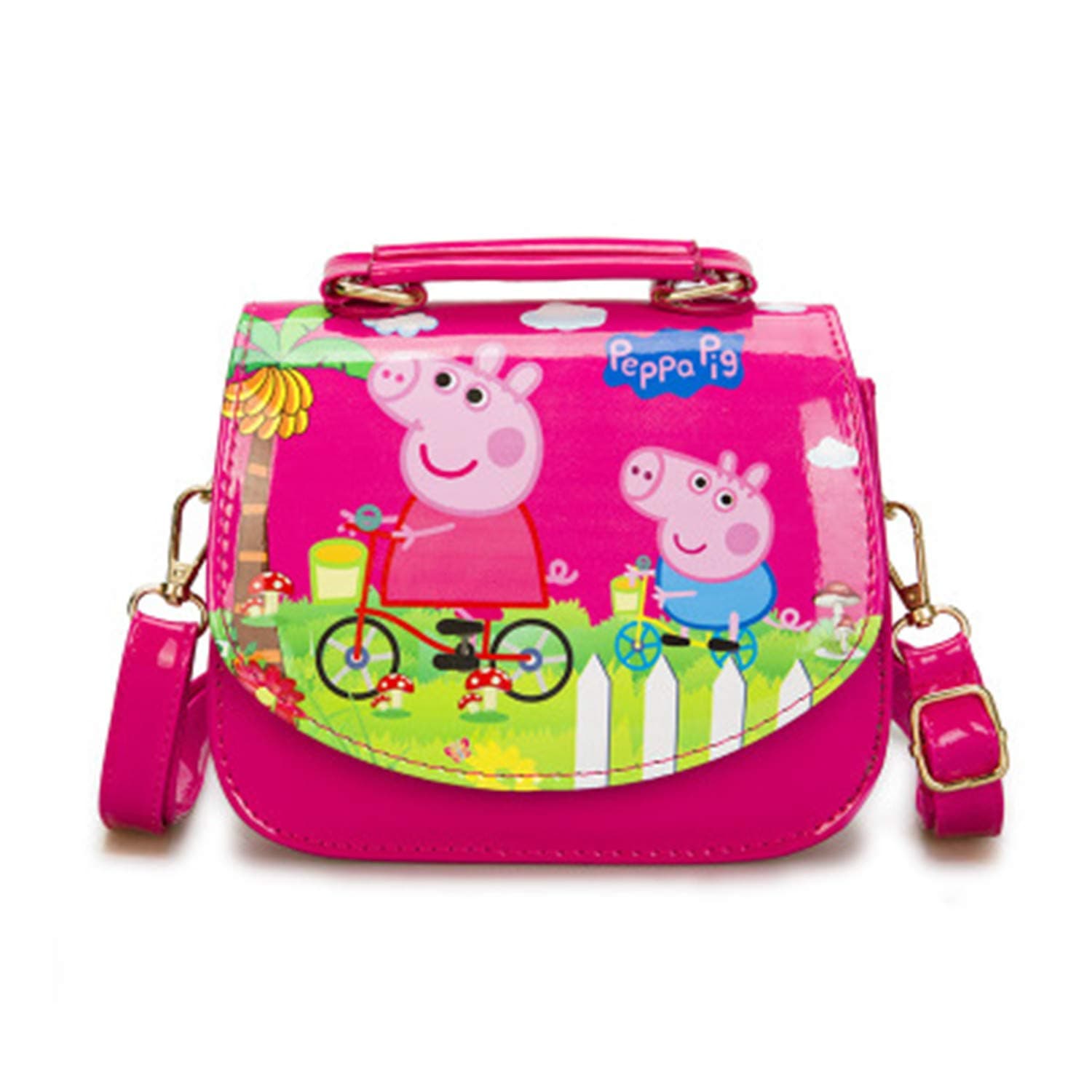 Shefetch Little Pig Pink Premium PU Leather Small Crossbody Cute Shoulder Handbag Toy Purse Travel Bag for Toddler Children Kids Preschoolers Baby Little Girls Age 2-8 Years Old