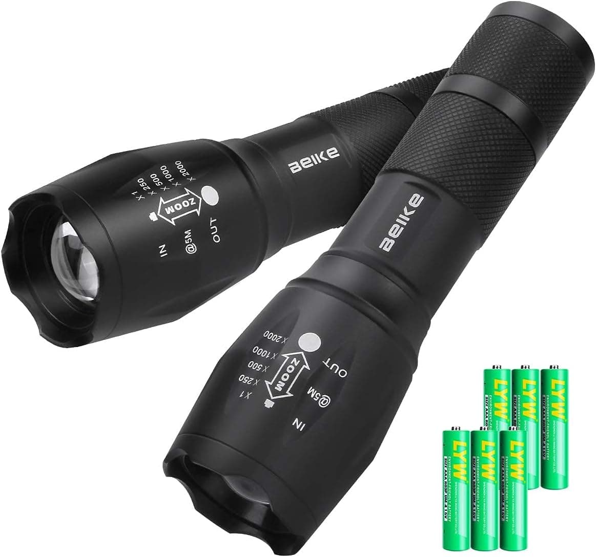 BEIKE T-25 Multi-Function Magnetic Flashlight (Built-in 5200mAh Battery), 6 Modes, IP68 Waterproof, USB Rechargeable Camping Lantern for Car Breakdown, Camping, Hiking, Outdoor