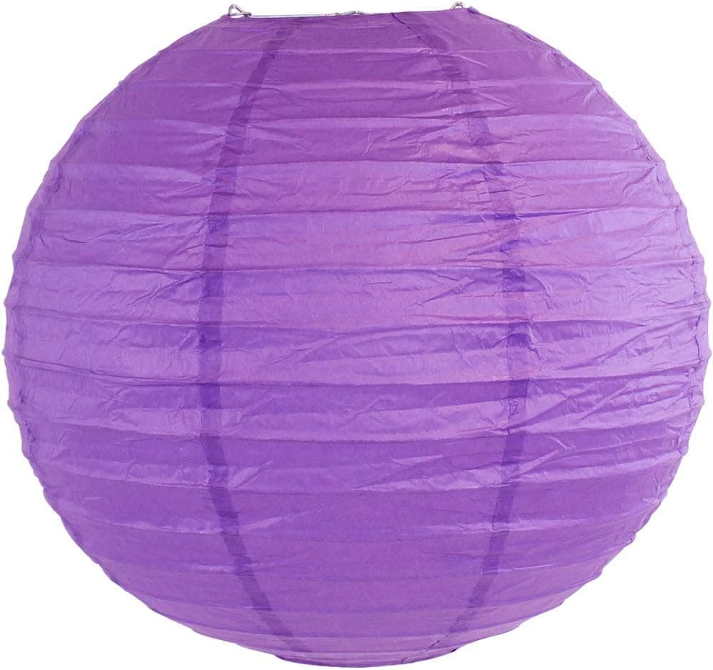 Just Artifacts 8-Inch Royal Purple Round Chinese Japanese Paper Lantern (1pc, Royal Purple)