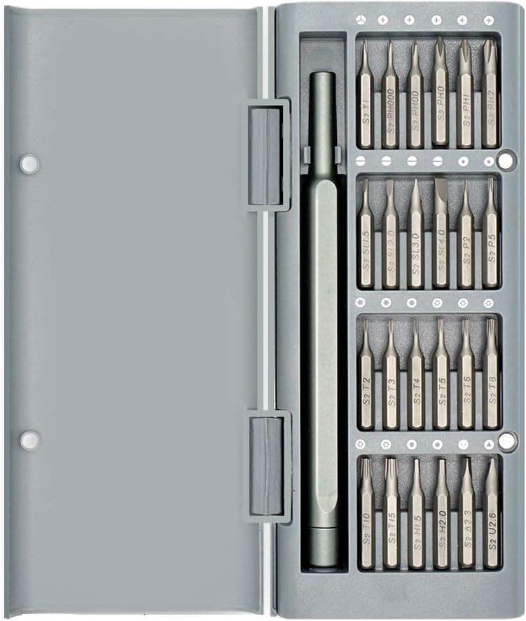 Precision Screwdriver Set,TECKMAN 25in1 Small Screwdriver Set with T2 T3 T4 T5 T6 T8 T10 T15 Torx,P2 P5 Pentalobe and Phillips,Slotted Bit Set for iPhone,Macbook,Xbox,PS4,Garmin,Eyeglass