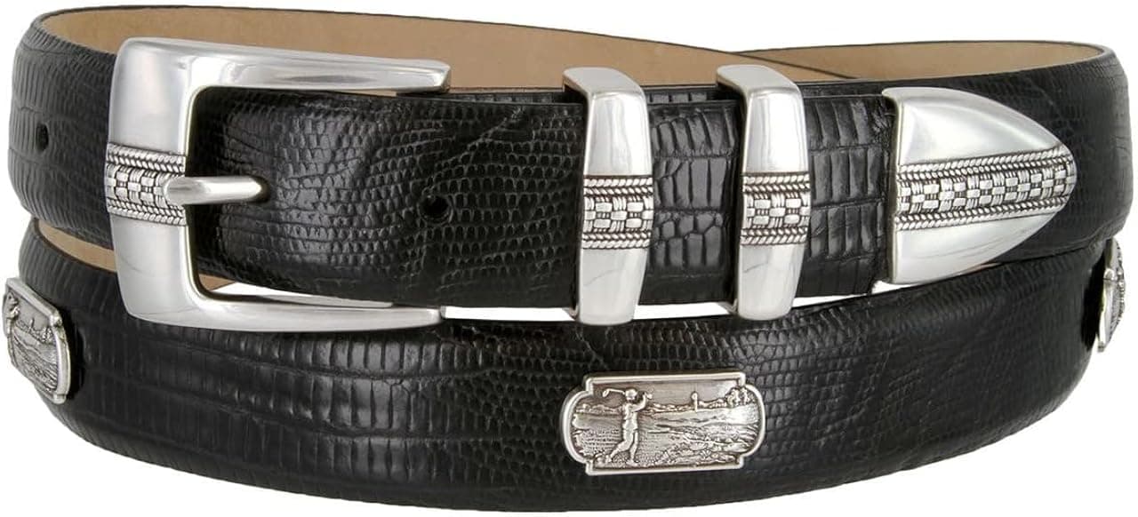 S5825 Genuine Leather Italian Calfskin Designer Golf Dress Belt 1-1/8"(30mm) Wide, Multi-Style Options