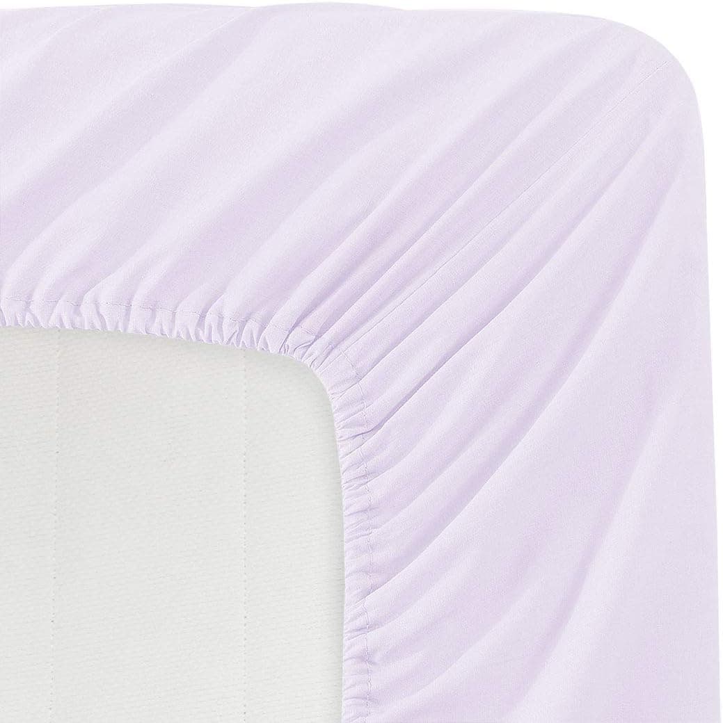 Basic Choice Solid Color Microfiber Deep Pocket Fitted Sheet, Standard 100 by Oeko-Tex, California King, Lavender