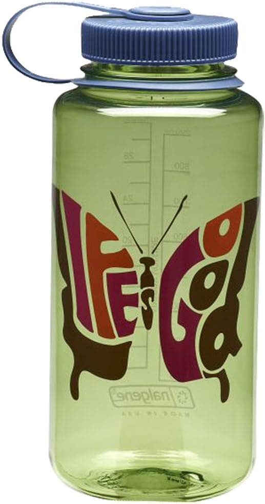 Life is Good Butterfly Water Bottle, Retro Green