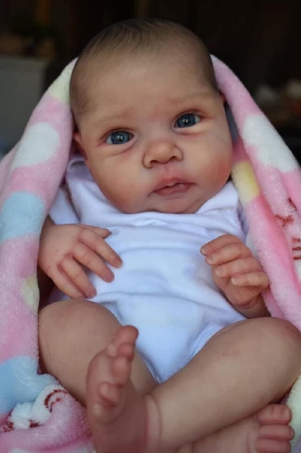 iCradle Cute Lifellike Reborn Baby Dolls 20inch Hand-Drawing Hair Realistic Looking Adorable Newborn Doll Toy for Ages 3+