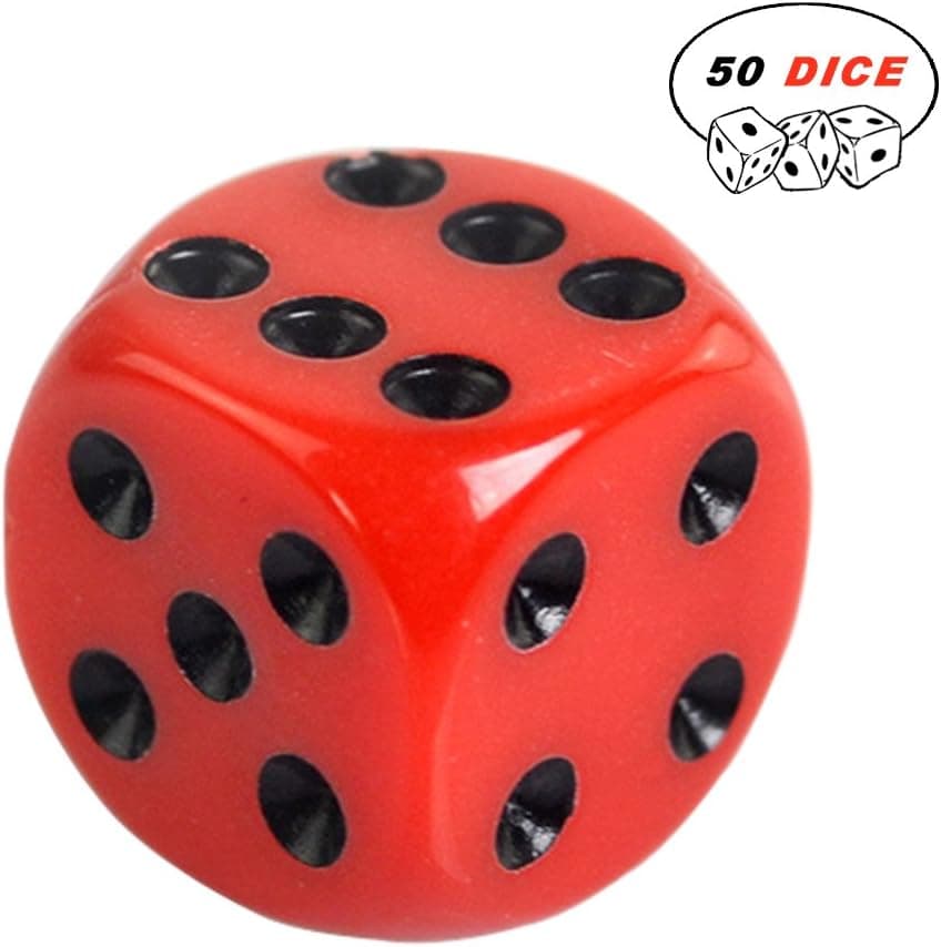 50 Pcs Dice, 16mm Acrylic Dice, Suitable for Various Games