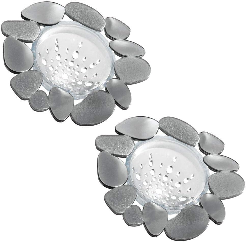 mDesign Kitchen Sink Drain Strainer - Pack of 2, Graphite