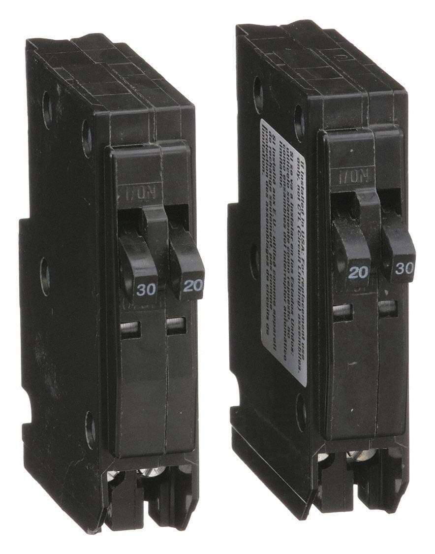 Square D Plug in Circuit Breaker, QO, Number of Poles 2, 20/30 Amps, 120/240VAC, Tandem