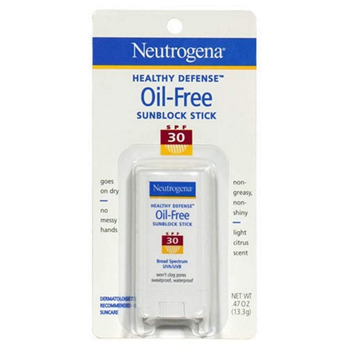 Neutrogena Oil-Free Sunblock Stick, SPF 30, 0.47 Ounce