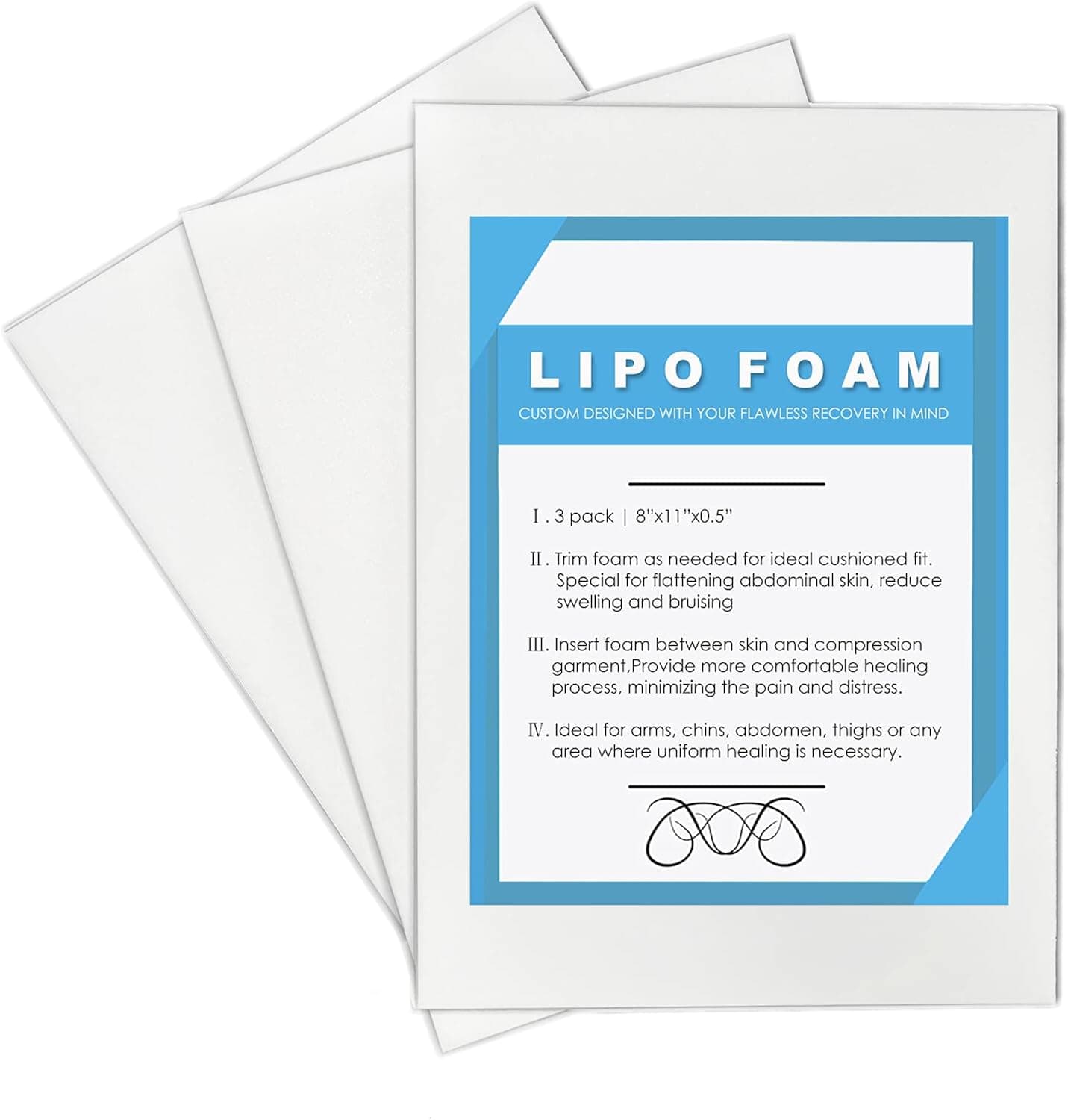 Moolida Women 3 Pack Lipo Foam Pads Beige