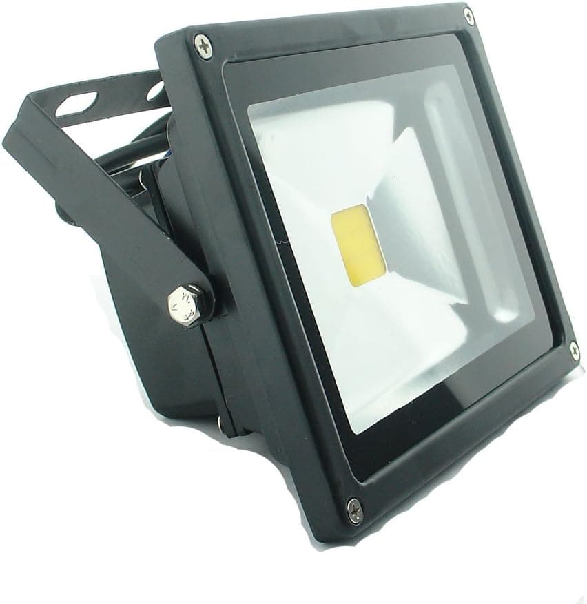 QUANS 20W 12V 24V AC DC Ultra Bright White LED Security Wash Flood Light Floodlight Lamp High Power Black Case Waterproof IP65 Superbright (Warm White), 12-24V Input Low Voltage