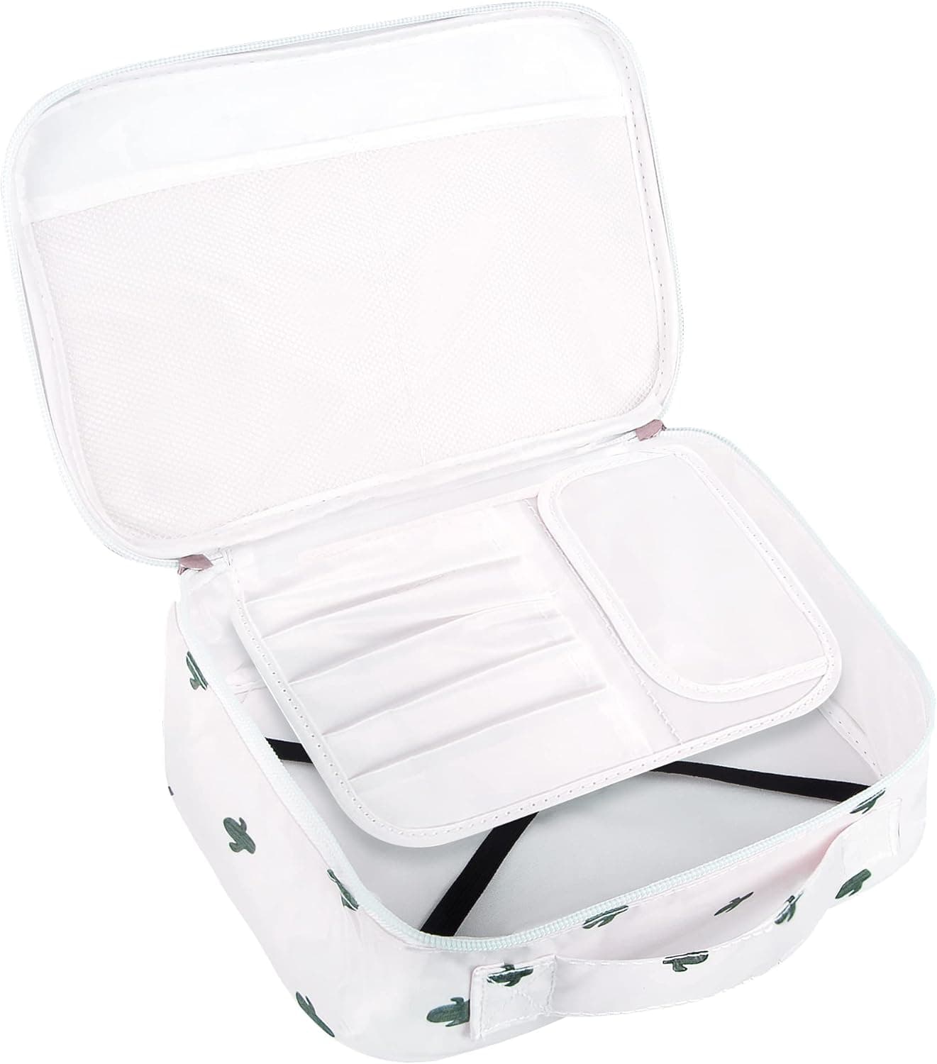 Vercord Travel Makeup Cosmetic Case,Portable Brushes Case Toiletry Bag Travel Kit Organizer Cosmetic Bag Cactus A
