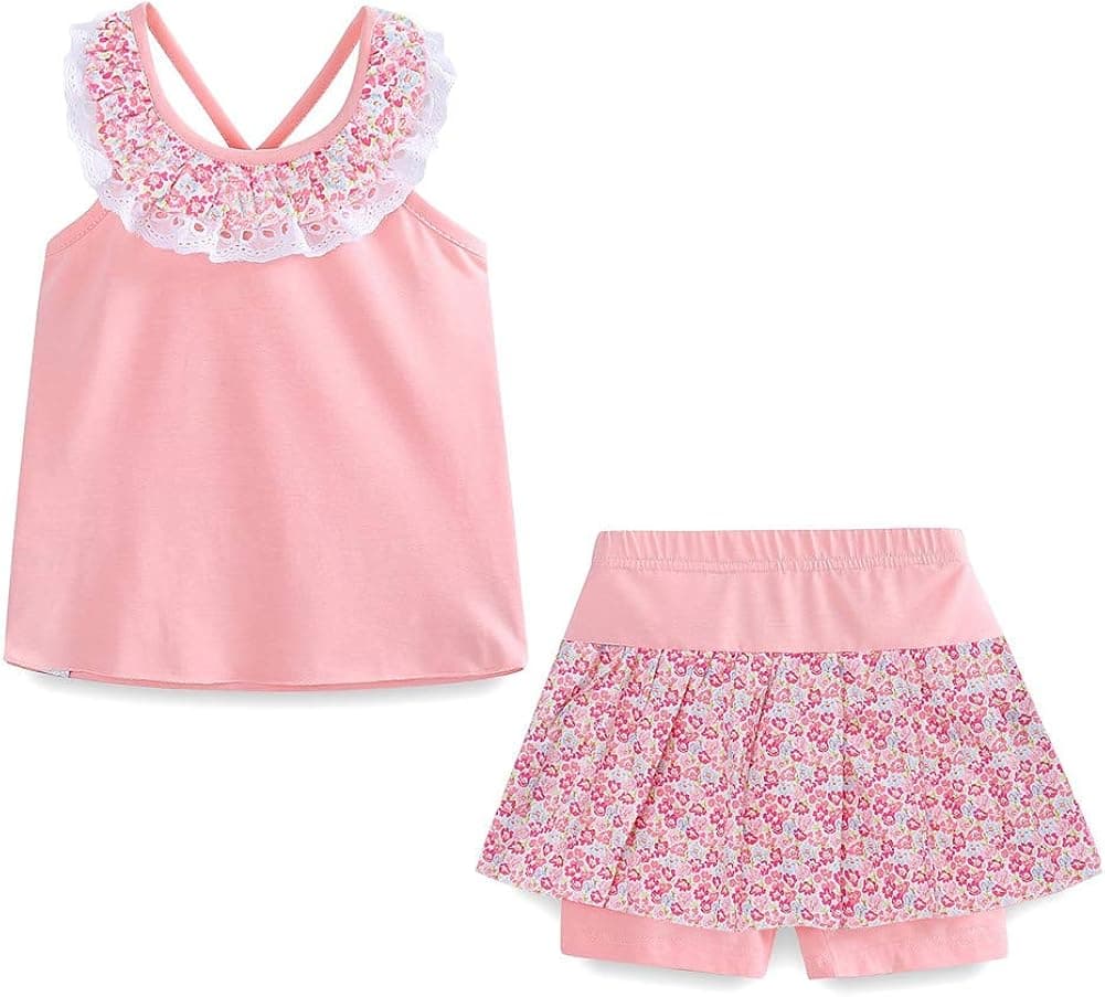 Mud Kingdom Little Girls Summer Outfits Cute Printing Holiday