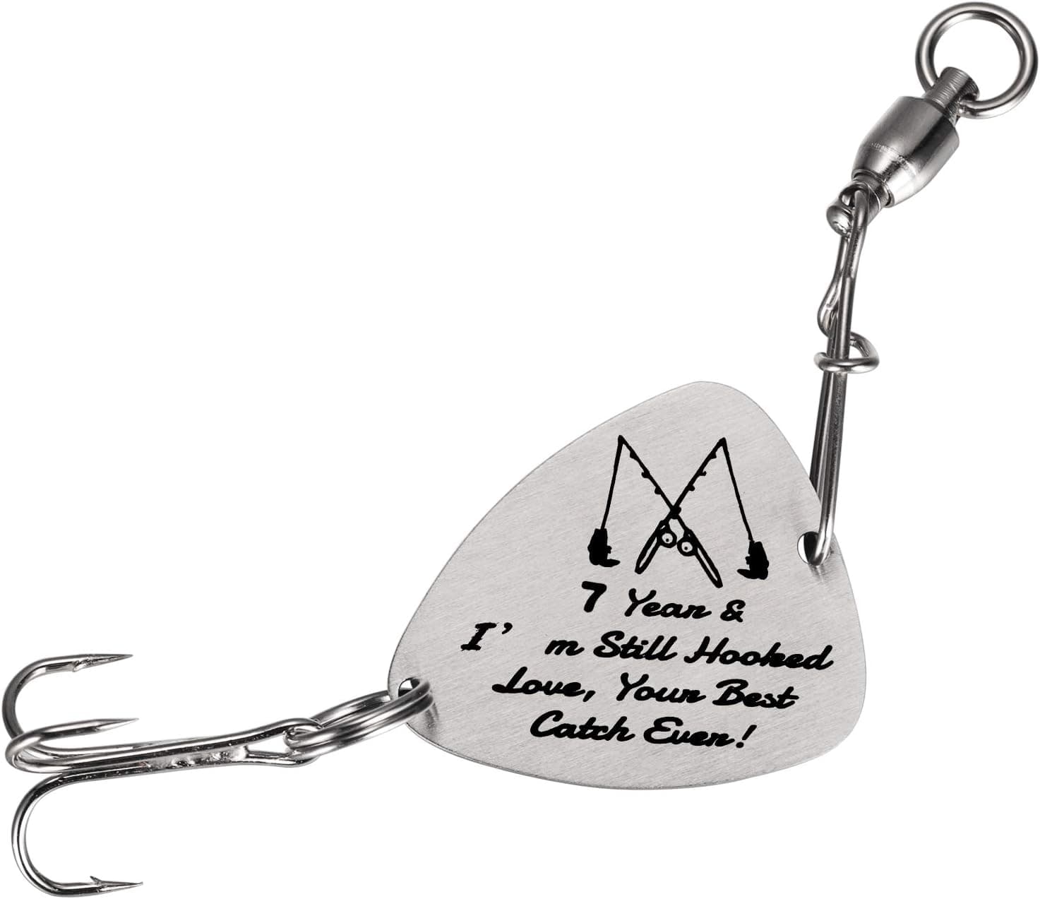 Memories Coding 7th Year Fishing Lure Anniversary Fishing Gifts for Men Fishing Gifts for Husband or Boyfriend - 7 Years & I'm Still Hooked! Love, Your Best Catch Ever!