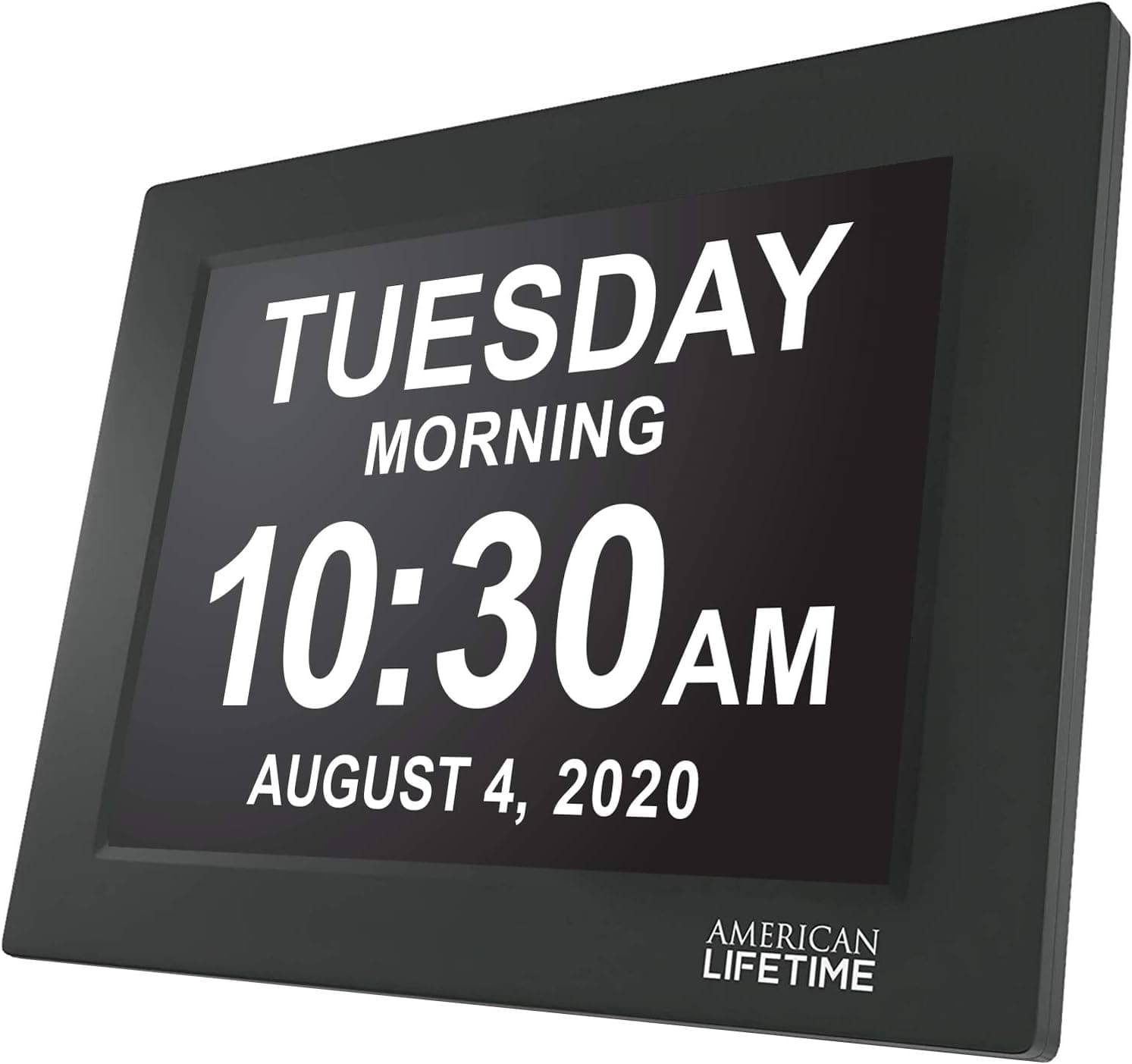 American Lifetime 【New 2023】 Dementia Clock Large Digital Clock for Seniors, Digital Clock Large Display with Custom Alarms, Clock with Day & Date for Elderly, Large Number Digital Clock White