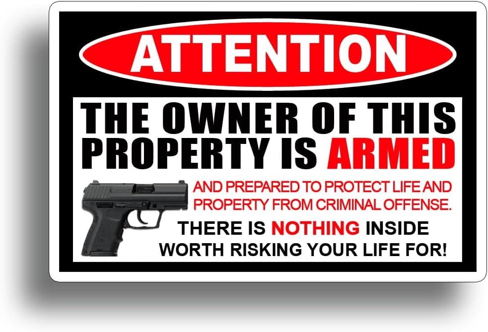 Second 2nd Amendment Handgun Pistol Warning Decal Sticker Gun = by 215 Decals