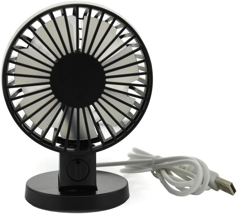 Best-electric 2-mode Speed Adjustable Double Blades Mini USB Desk Fan for Pc Laptop Notebook with USB Powered (Black)