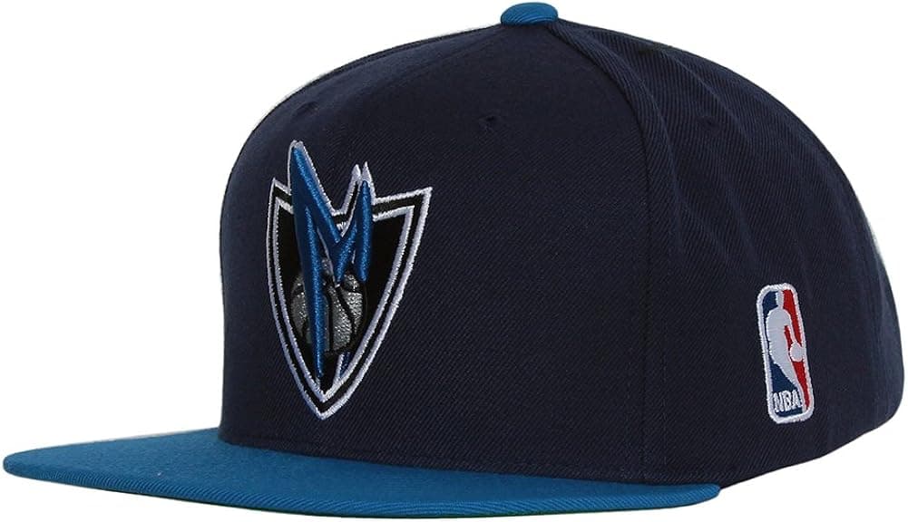 Mitchell & Ness Dallas Mavericks Xl Logo 2T Snapback Adjustable Fit Hat (Navy)