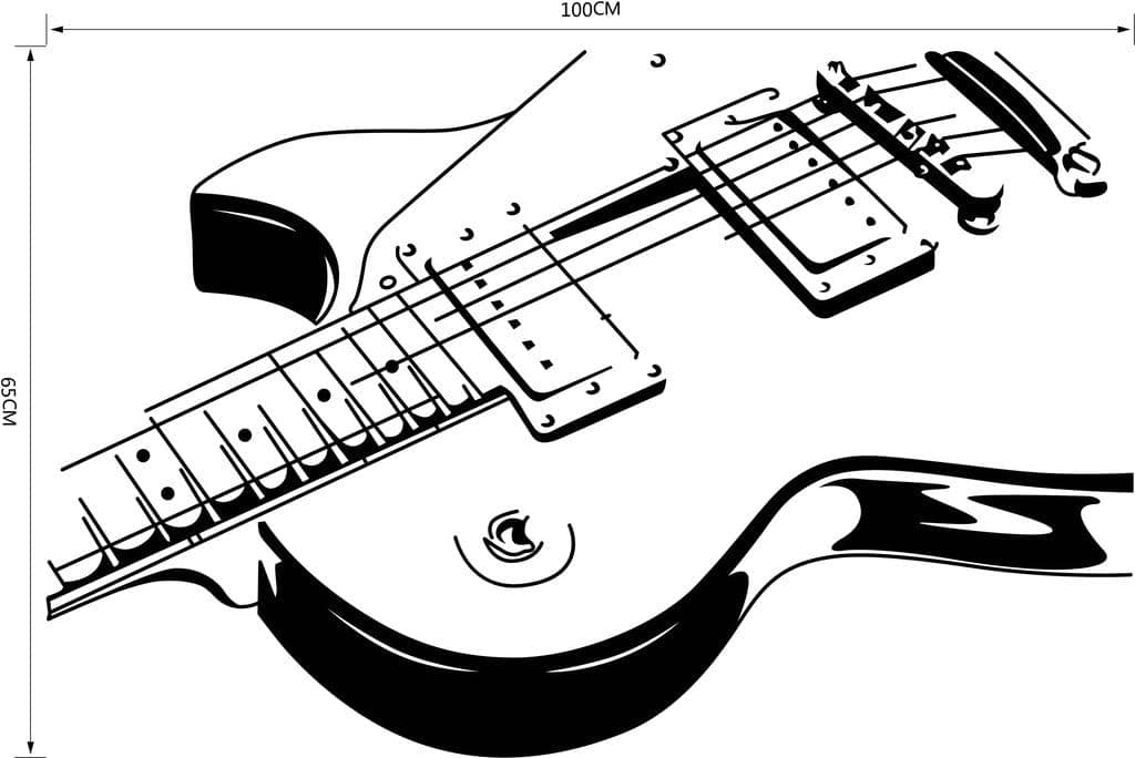 Aiwall 9321 Art Guitar Wall Stickers DIY Home Decorations Music Wall Decals Living Room