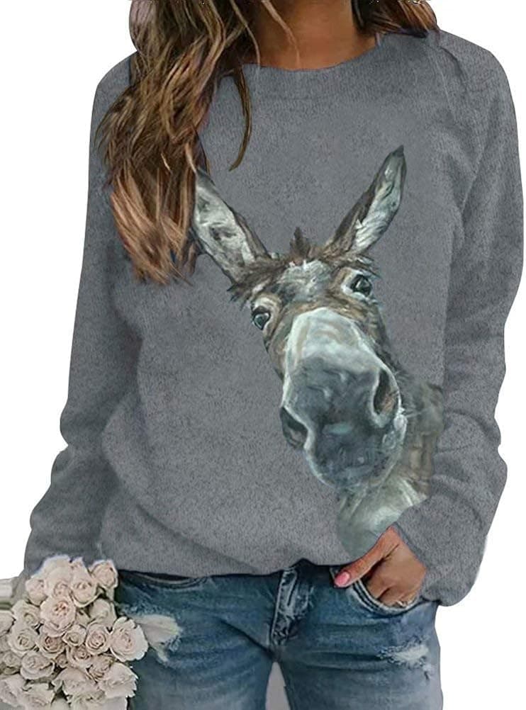 Women Yellowstone Dutton Ranch Casual Sweatshirt Letter Print Solid Crewneck Long Sleeve Loose Shirt Top