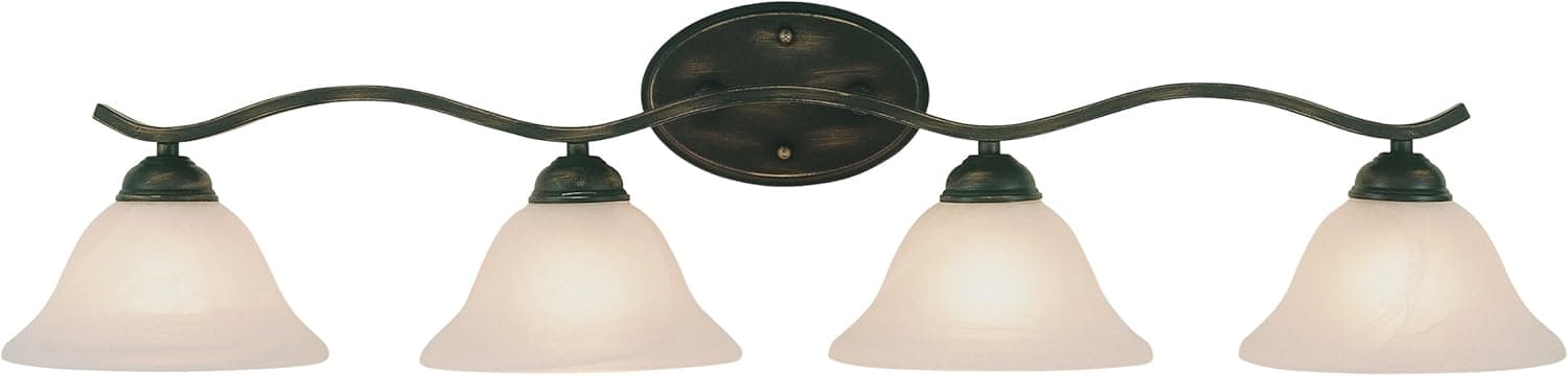 Trans Glob Lighting TG2828 BN Transitional Four Vanity Bar Outdoor-Post-Lights, Pewter, Nickel, Silver