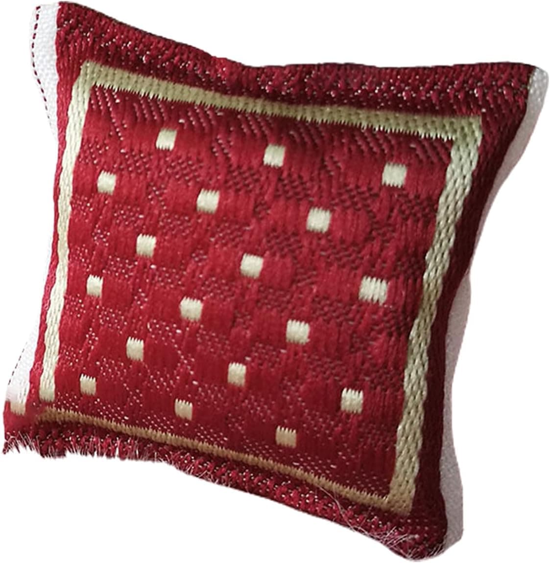 Goodliest Miniature Dollhouse Accessories, 1/12 Scale DIY Decoration Dollhouse Pillow, Dollhouse Cushion Furniture for Kids Entertainment Red
