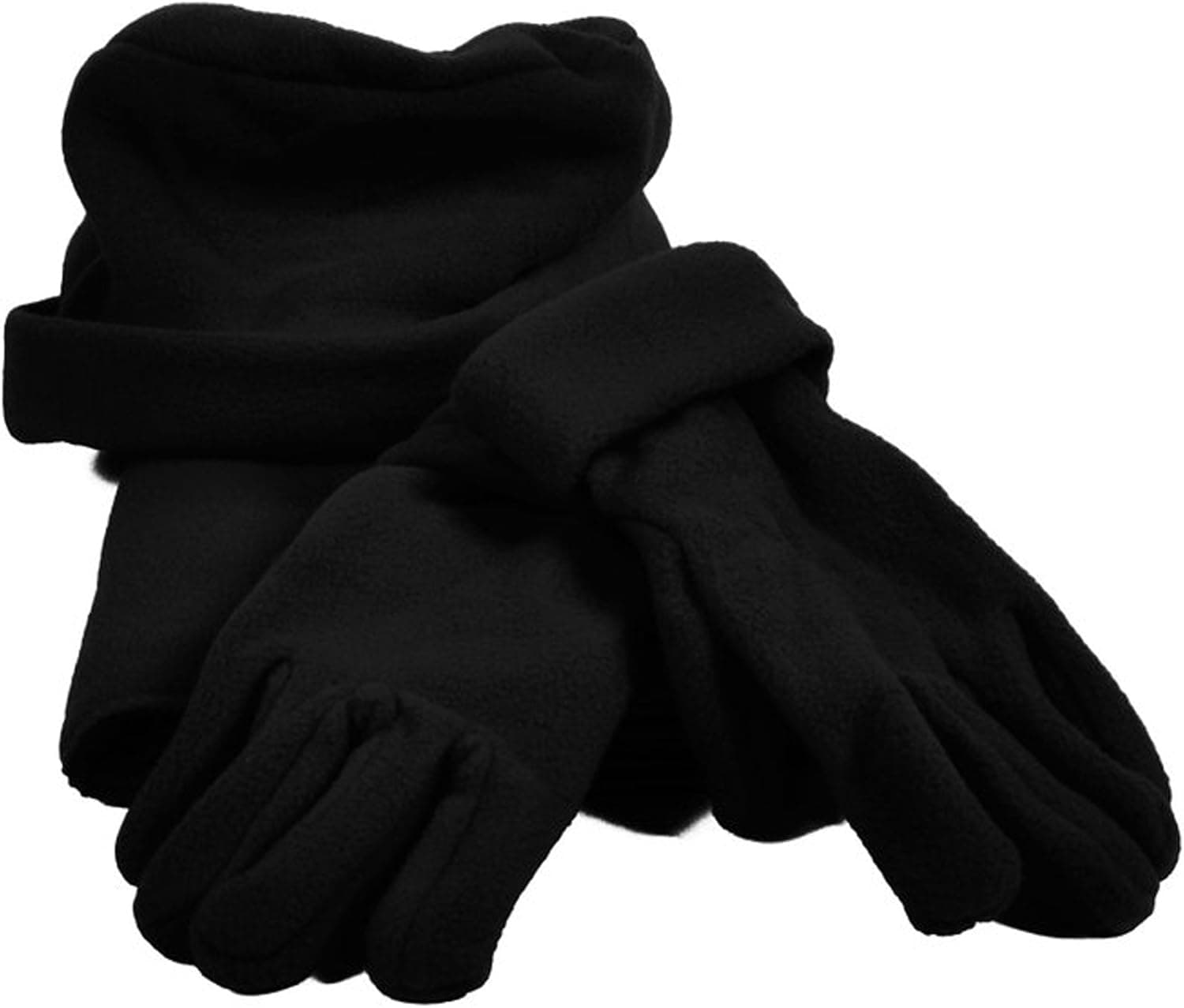 Nollia Women's Black Solid Polyester Fleece 3-Piece Winter Set