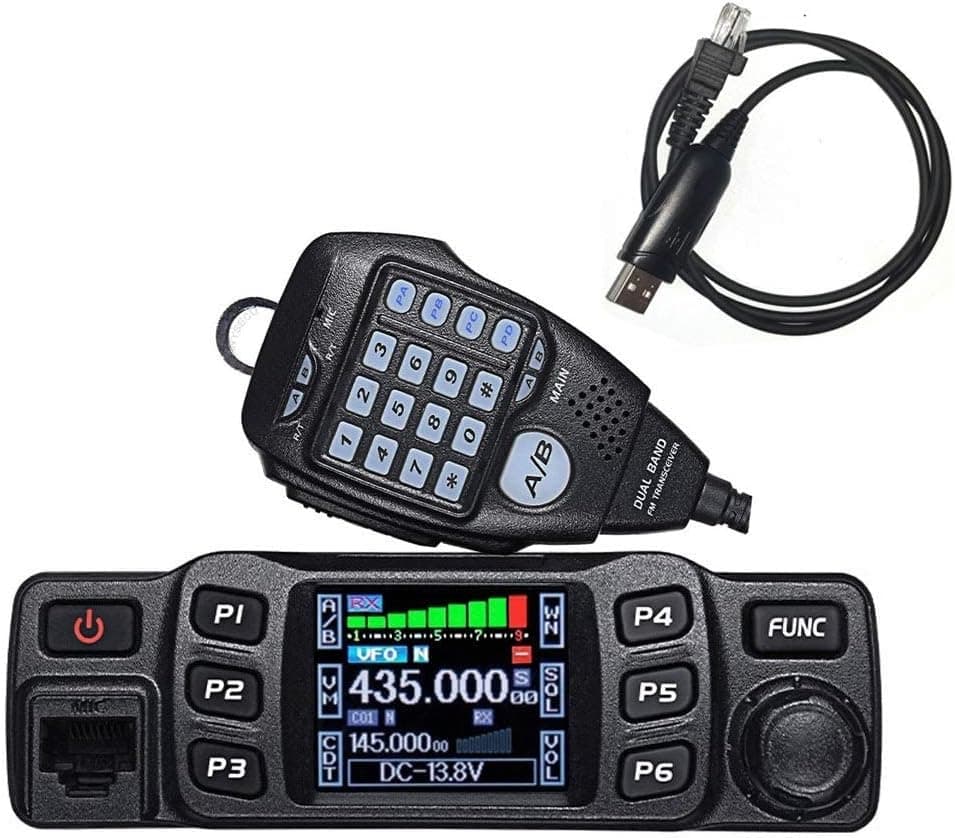 Anytone AT-778UV Dual Band 25W Mobile Radio Transceiver VHF/UHF Car Radio Walkie Talkie with Programming Cable