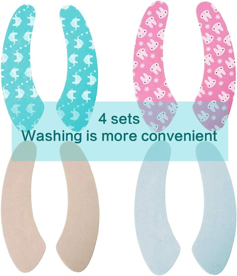 Dom Marzen Cloth Toilet Seat Cover Toilet Pads Winter Bathroom Warmer Washable Adhesive Cloth Toilet Seat Cover Pads (4set)