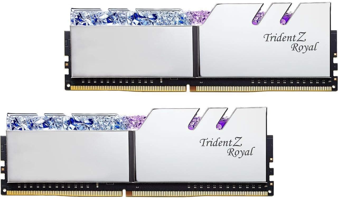 G.Skill Trident Z Royal Series 64GB (2 x 32GB) 288-Pin SDRAM (PC4-25600) DDR4 3200 CL16-18-18-38 1.35V Dual Channel Desktop Memory Model F4-3200C16D-64GTRS