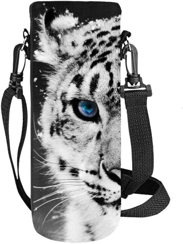 MELANIE'S POWER Water Bottle Carrier 17oz/25oz/34oz Wine Tea Bottle Sleeve Holder Sling Insulated Outdoor Sports Camping Travel Cross-Body Shoulder Bag Case Pouch Cover(L（for 34oz bottle） Tiger)