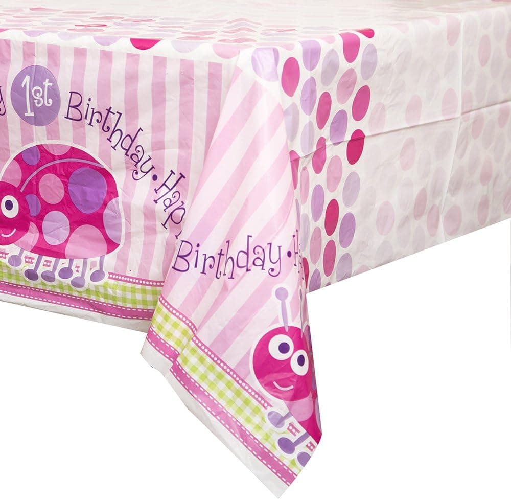 Ladybug 1st Birthday Plastic Tablecloth, 84" x 54"