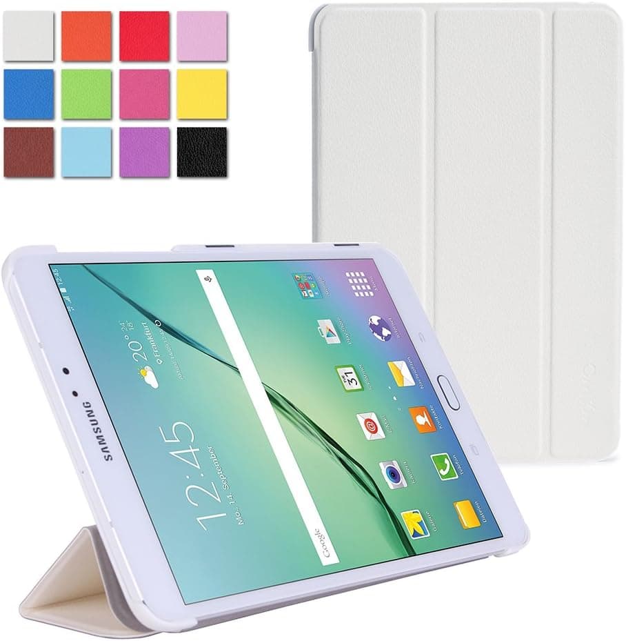 WAWO Classic Tri-fold Smart Cover Case for Samsung Galaxy Tab S2 9.7 inch Tablet,with Auto Sleep/Wake, Magnetic closure, Multi angle stand - White