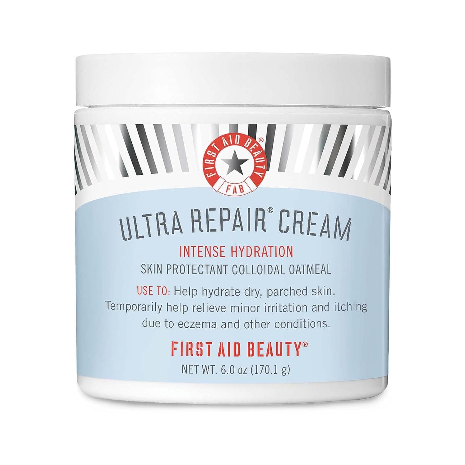 First Aid Beauty Ultra Repair Cream Intense Hydration Moisturizer for Face and Body – Rich Whipped Texture For Immediate Skin Hydration, 6 oz