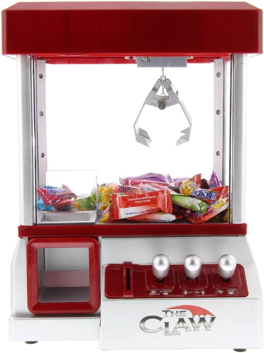 Etna Mini Claw Machine for Kids, Red - The Claw Toy Grabber Machine is Ideal for Children and Parties, Fill with Small Toys and Candy - Claw Machines Feature LED Lights, Loud Sound Effects and Coins