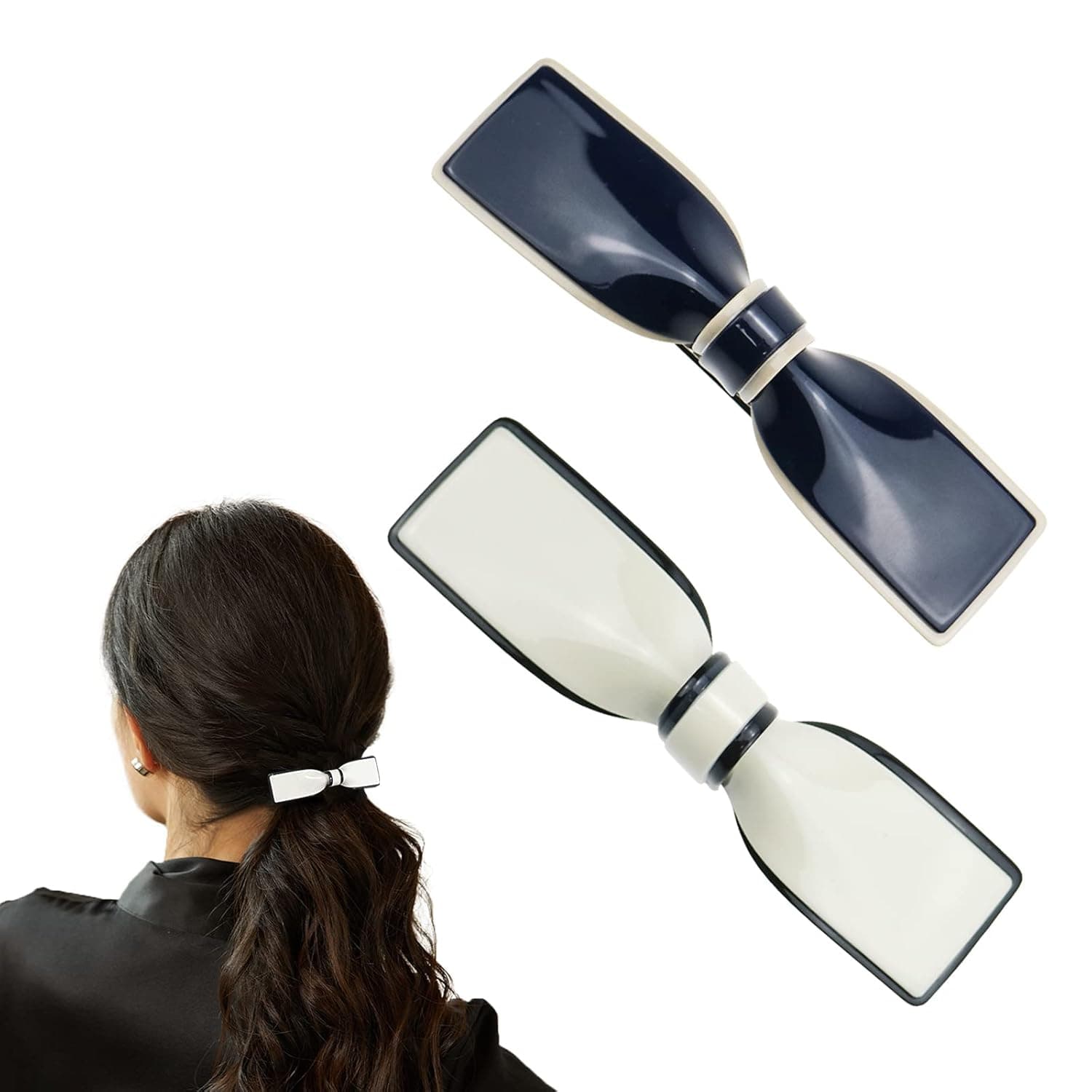 2 PACK Elegant Bow Tie Kawaii Hair Clips Metal Matte Hairpins Snap Japanese Hair Barrettes Hair Accessories for Women and Girls (Little)