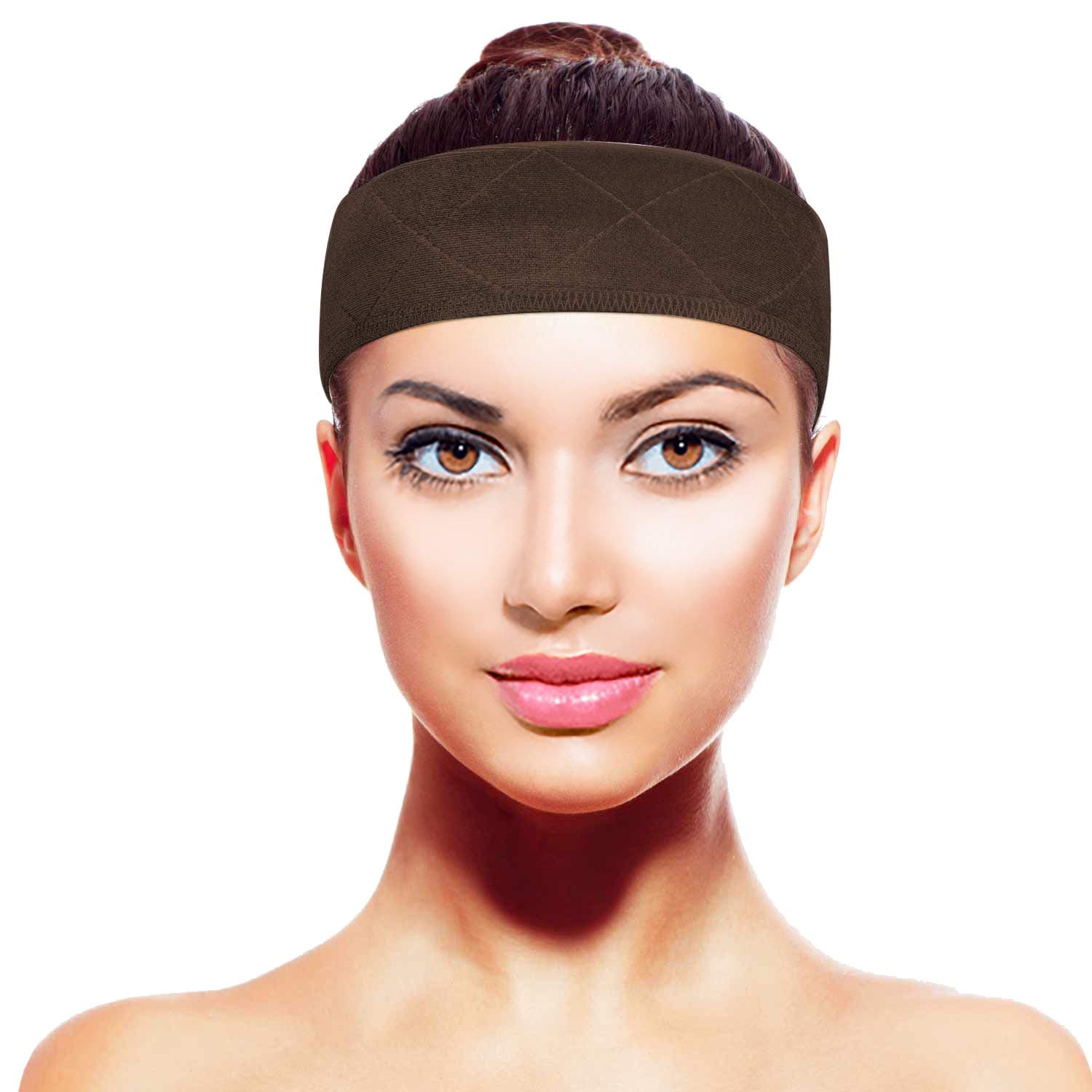 TopWigy Wig Comfort Band Velvet Wig Grip Band Adjustable Non Slip Headband Brown