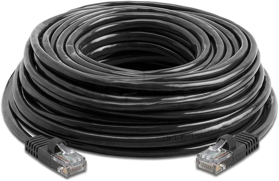 CableVantage Cat5 Networking RJ45 Ethernet Patch Cable for PC Modem PS4 Router Computer LAN Wire Network Switch,Coupler,Modem Black (75 FT)