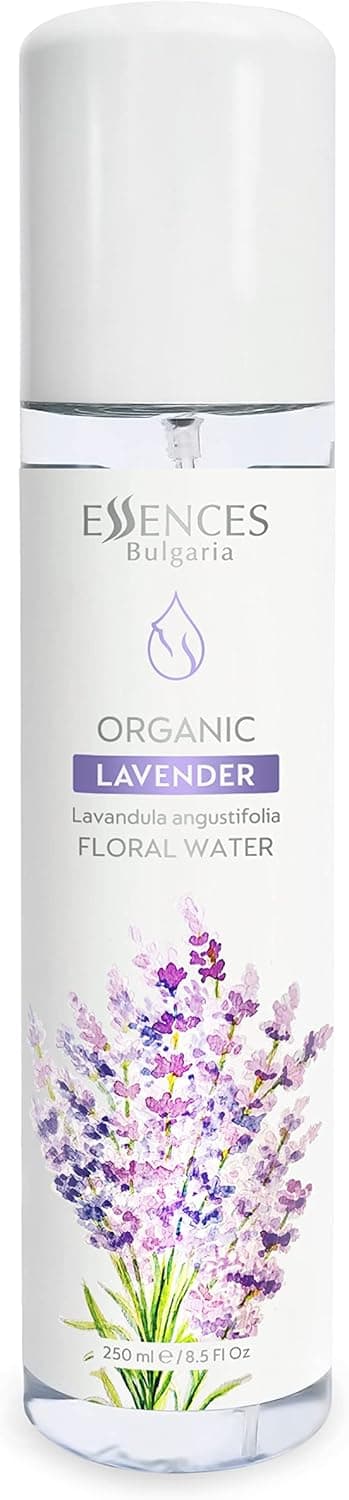 Essences Bulgaria | Organic Lavender Floral Water 8.5 Fl Oz | 100% Pure and Natural | Spray for Face, Body and Hair | Cleansing and toning | Excellent Aftershave