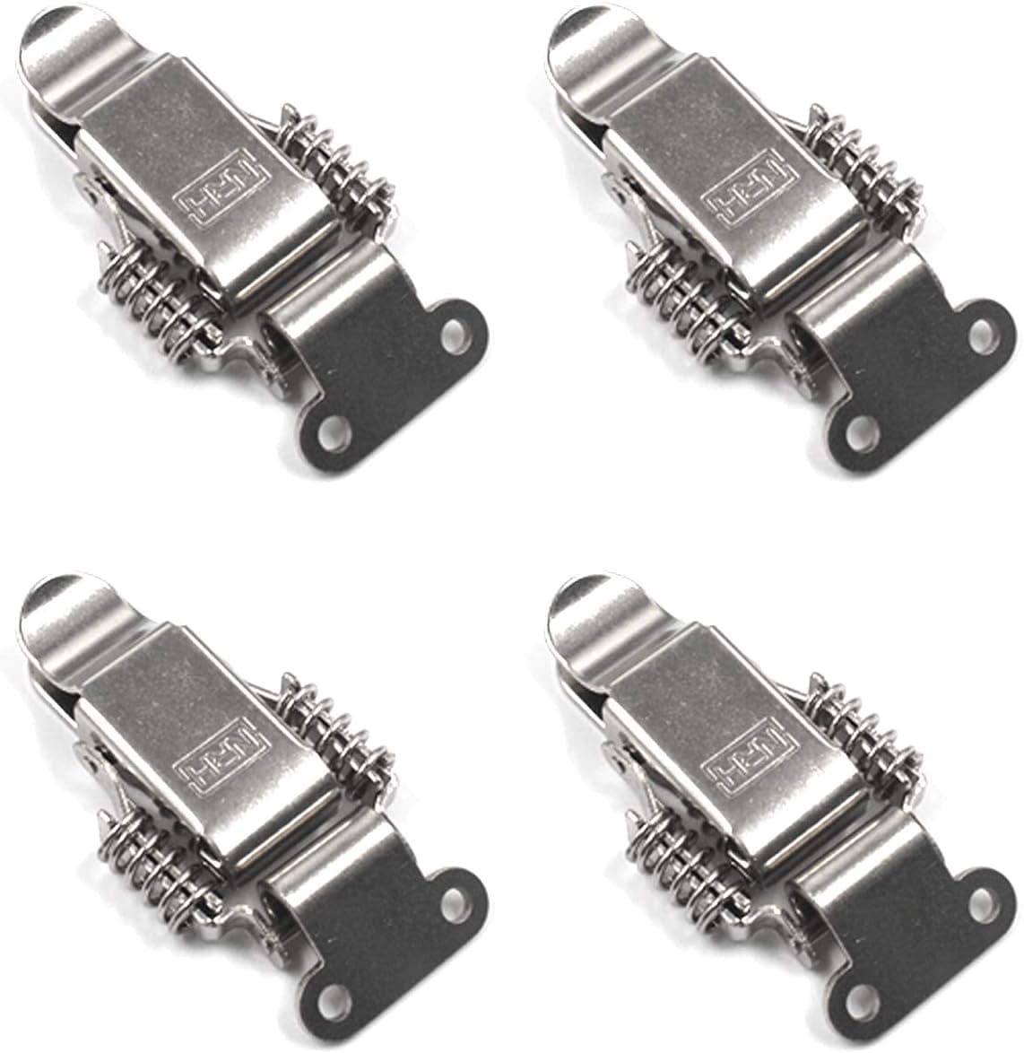 Karcy Spring Loaded Latch Toggle Clamp Pack of 4 Metal Silver Tone with Screws Length 94mm/3.7"