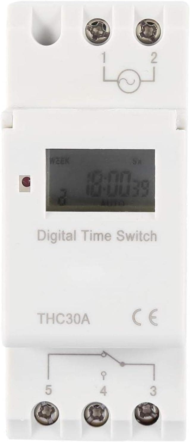 YWBL-WH Programmable Timer Switch Time Relay Guide Rail Type Digital LCD DIN 30A Rail AC-DC 12/24/110/220V(220V)