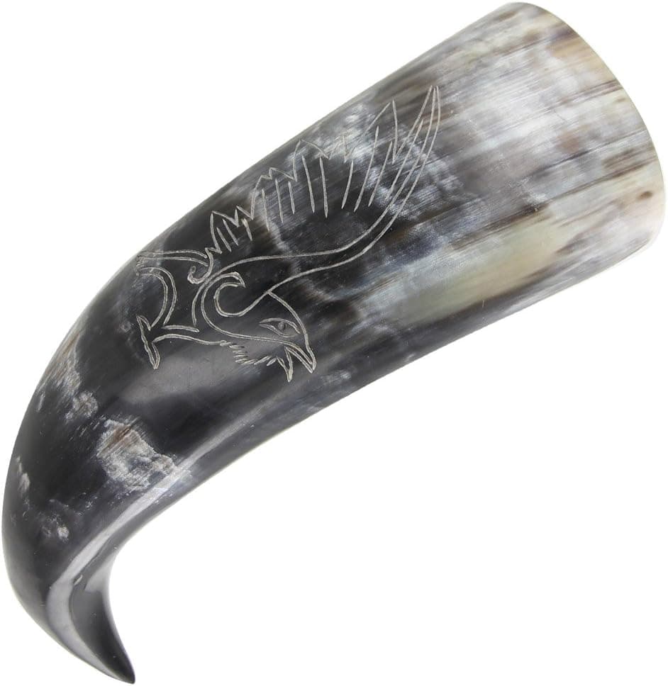 Armory Replicas Soaring Eagle Medieval Dining Hall Drinking Horn with Rack